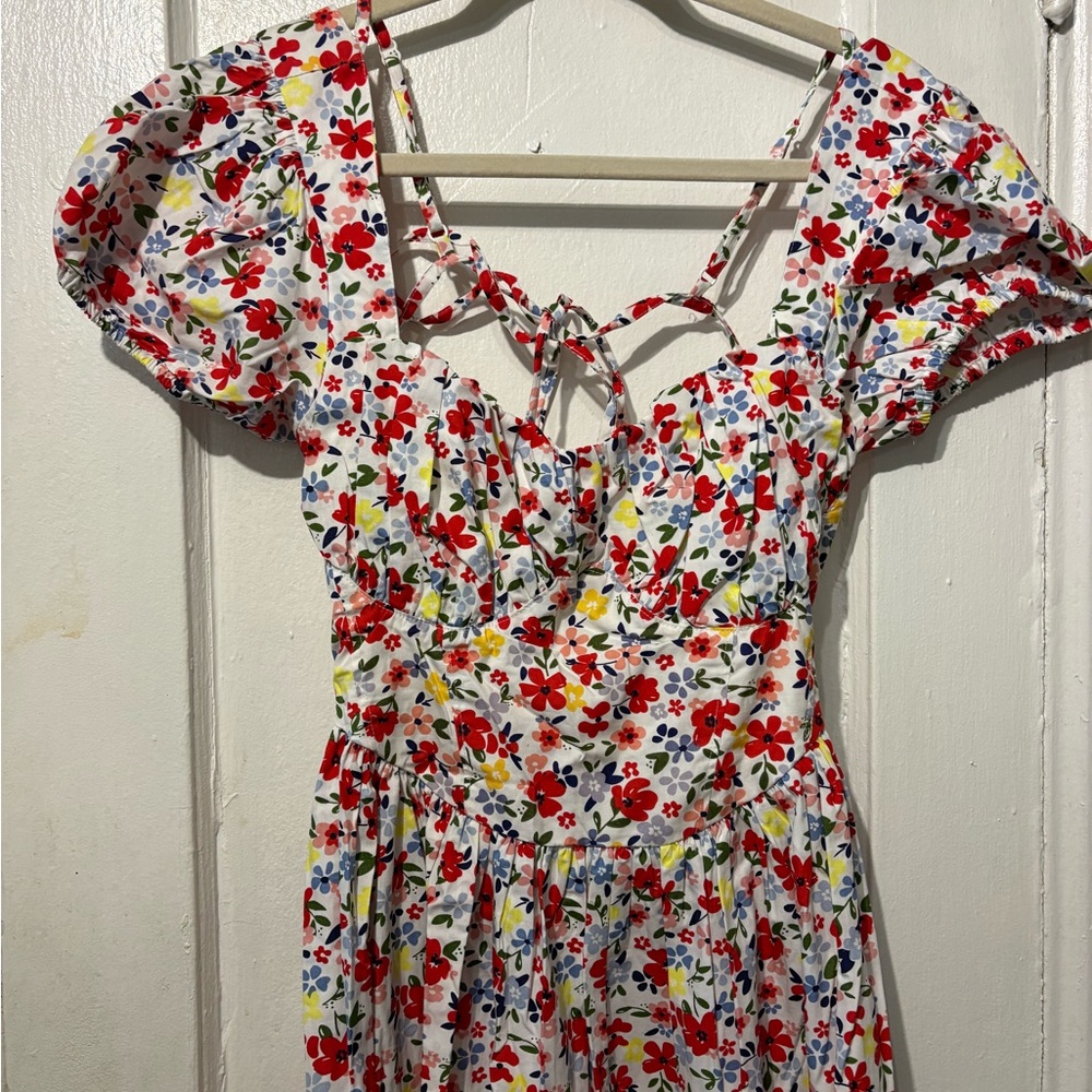 ASOS Floral Maxi Dress - Red and White - Picture 2 of 6